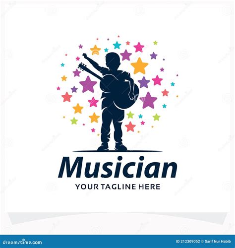 Musician Logo Design Template Stock Vector - Illustration of badge ...