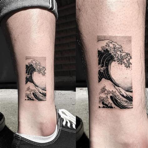 Minimalist The Great Wave Tattoo - Wiki Tattoo