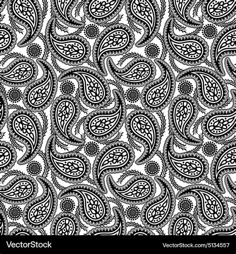 Black and white paisley seamless pattern Vector Image