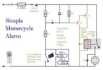 Motorcycle Alarm With Transistor Circuit Diagram | all about wiring diagram