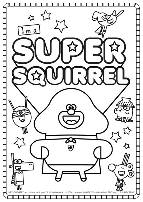 Super Squirrel Colouring Sheet - Hey Duggee Official Website