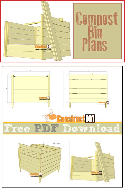 Compost Bin Plans - PDF Download - Construct101