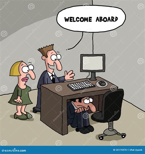 Male New Office Worker Cartoon Gag Royalty-Free Stock Image | CartoonDealer.com #35175970