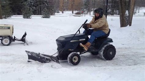 Craftsman LT 1000 snow plowing - YouTube