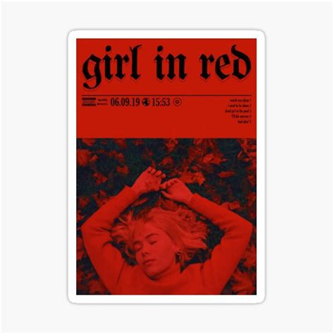 "Girl in red poster" Sticker for Sale by mussisi | Redbubble