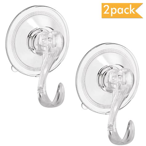 2PCS Wreath Hanger Suction Cup Hooks with Key Lock Heavy Duty Vacuum Wall Window Shower Suction ...