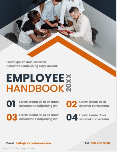 Employee Handbook Cover Page Templates | Download Edit Print