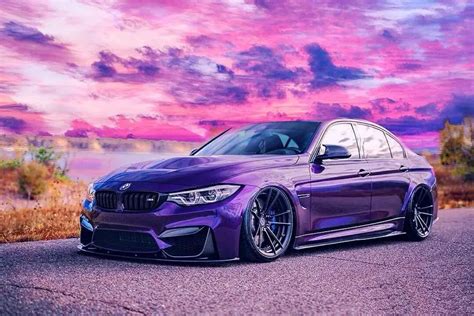 Airride and Brixton M51 Alus on Purple Silk BMW M3 F80