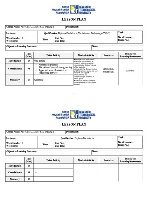 Lesson-Plan Template 2023 | PDF | Lesson Plan | Diploma