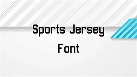 Sports Jersey Font Free Download