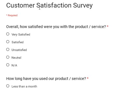 Customer Service Feedback Form