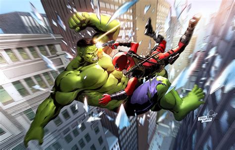 Hulk vs Deadpool by Candice Han in 2021 | Deadpool art, Deadpool, Marvel comics