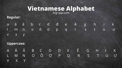 Vietnamese Alphabet Letters