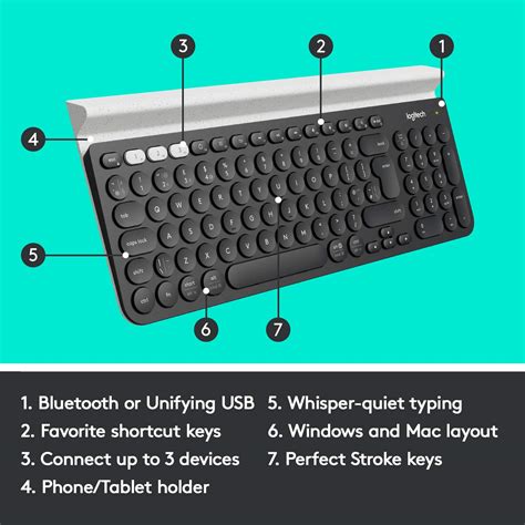 Buy Logitech K780 Multi Device Wireless Keyboard For Windows, Apple, Android Or Chrome, Wireless ...