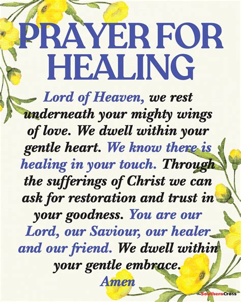 Special Prayer Intention for Healing - The Southern Cross