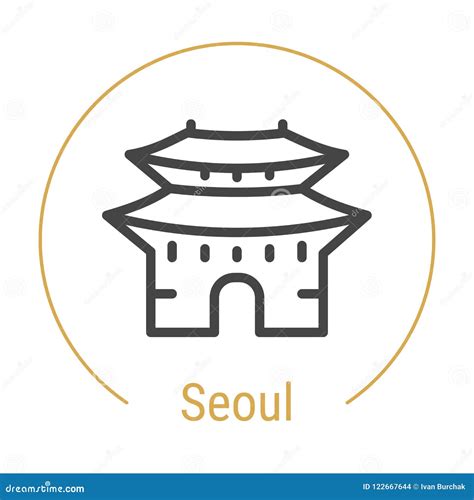 Seoul, South Korea Vector Line Icon Stock Vector - Illustration of ...