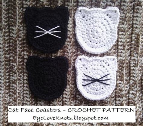 CROCHET PATTERN - Cat Face Coasters - Kitty Coasters - Cat Lover Gift ...