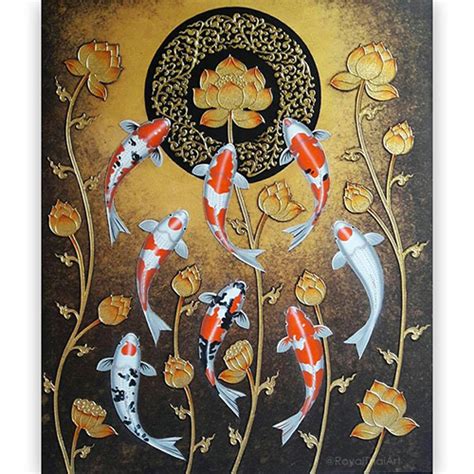 Famous Chinese Koi Fish Paintings For Sale l Royal Thai Art