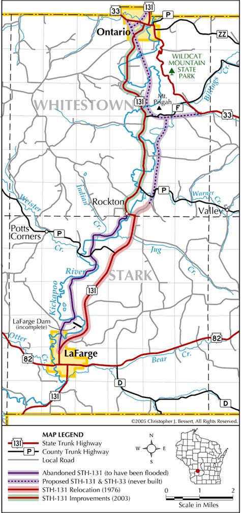 Wisconsin Highways: Maps: STH-131 in the Kickapoo Valley