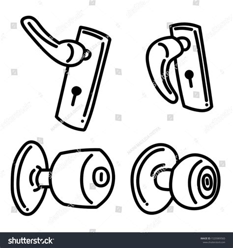 Set Door Knob Vector Art Illustration Stock Vector (Royalty Free) 1520989583 | Shutterstock