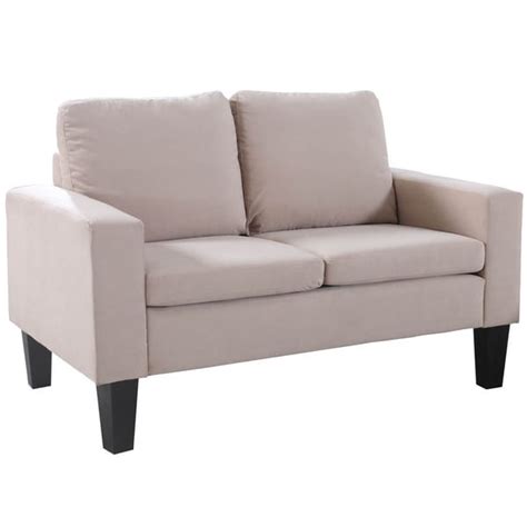 Shop Microfiber Loveseat in Beige - Free Shipping Today - Overstock.com - 11685168