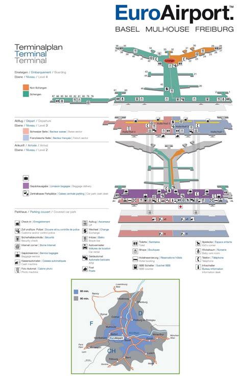 EuroAirport Basel Mulhouse Freiburg map - Ontheworldmap.com