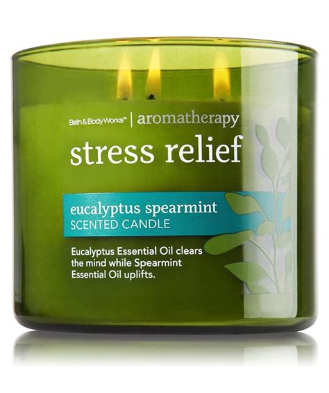 Bath & Body Works Aromatherapy Stress Relief 3-Wick Candle, Eucalyptus ...