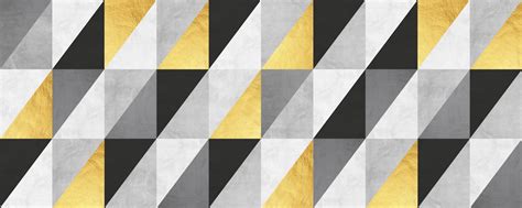 Gold and Gray Geometric Wallpaper - Happywall