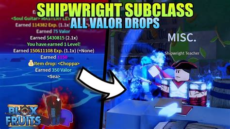 UNLOCKING New Shipwright Subclass + All Valor Drops!! (Blox Fruits) - YouTube