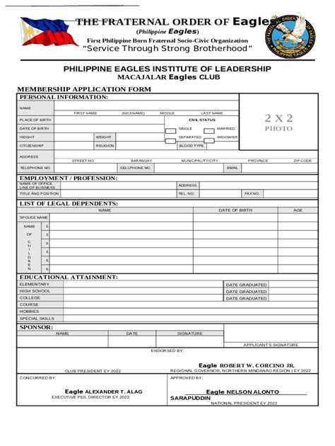 Brief HistoryThe Fraternal Order of Eagles Philippine Eagles Doc Template | pdfFiller