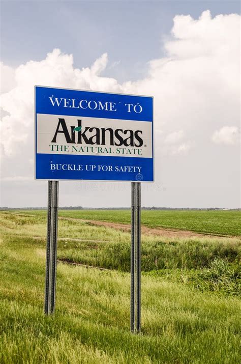 Arkansas Welcome Sign stock image. Image of signs, black - 55355997