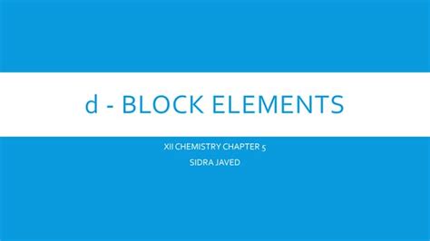 d-block elements | PPT