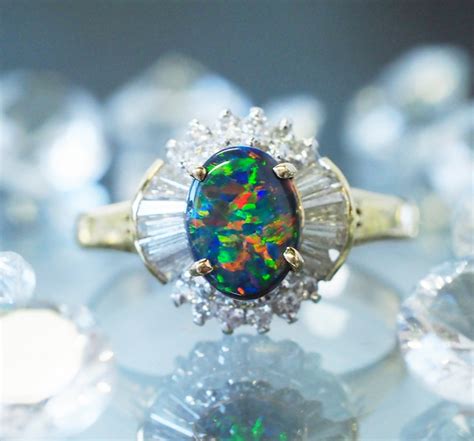 Gold Opal Engagement Rings - Buy Gold Opal Engagement Rings Online | Opal Auctions