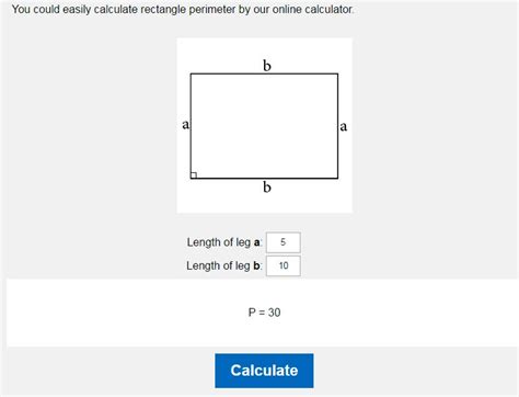 Perimeter of a rectangle calculator.