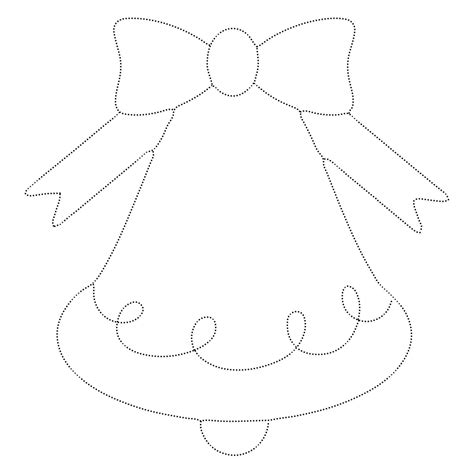 Cute Christmas Bell Tracing coloring page - Download, Print or Color Online for Free