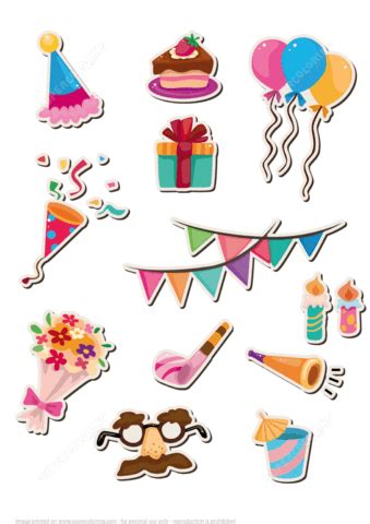 Printable Stickers for Happy Birthday Party | Free Printable Papercraft ...