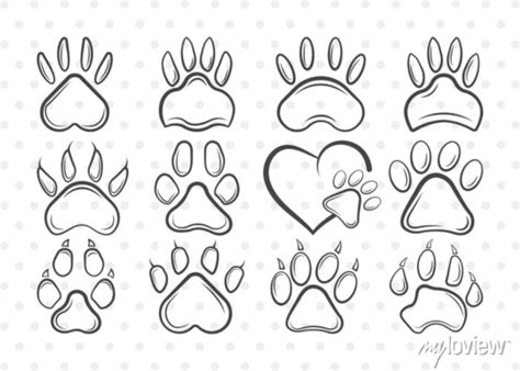 Dog paw outline svg cut file | pawprint svg | pet paw print svg • wall stickers silhouette ...