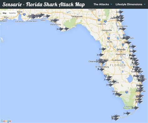 Every Florida Shark Attack on One Map