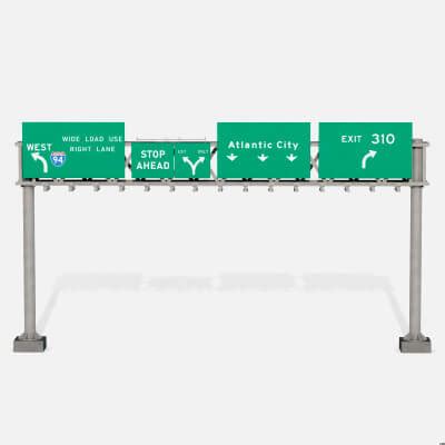 Highway Sign 05 - 3D Model by Cactus3D