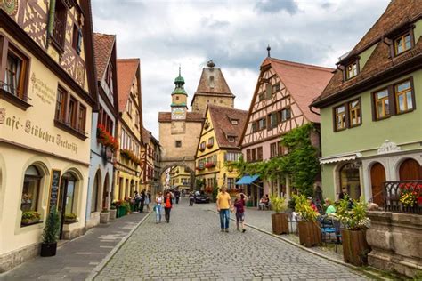 Medieval town of Rothenburg ob der Tauber, Franconia, Bavaria, Germany — Stock Photo ...