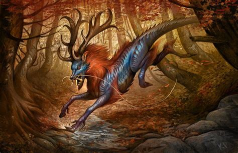 Autumnal Qilin by KatePfeilschiefter on DeviantArt | Mythical monsters, Weird creatures ...