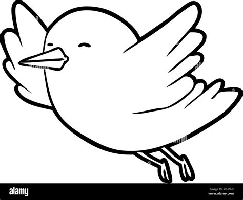 Flying Bird Cartoon Black and White Stock Photos & Images - Alamy