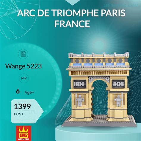 an advertisement for the arc de triomphe paris france, featuring a model of the arc