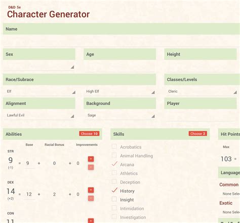 5E OrcPub Is An Unofficial Online Character Generator for Dungeons & Dragons 5th Edition