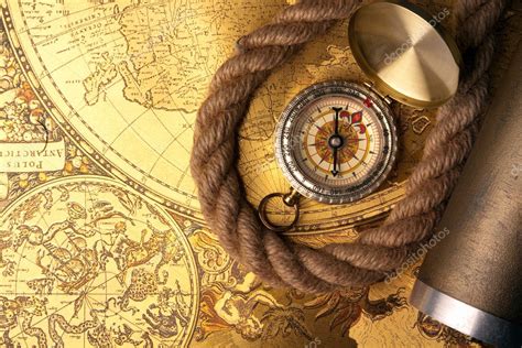 Treasure Map and compass — Stock Photo © fikmik #3136002