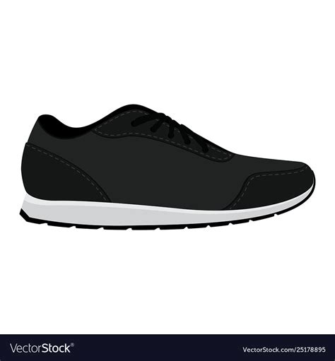 Sneakers flat style side view isolated Royalty Free Vector