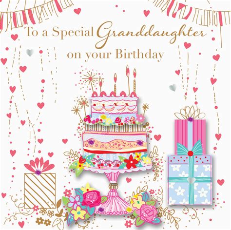 Birthday Cards for Granddaughters Granddaughter Birthday Handmade Embellished Greeting Card ...