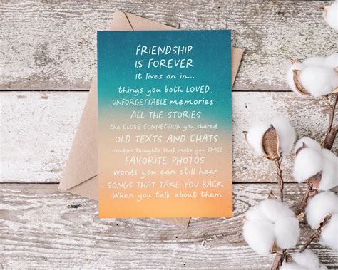 Loss of Friend Sympathy Card Condolences Friends Friend Died - Etsy