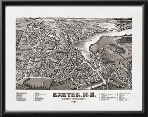 Exeter NH 1884 Restored Map | Vintage City Maps