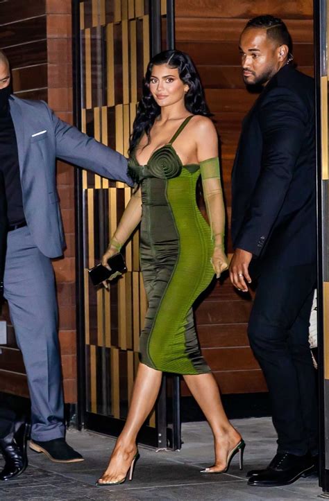 Kylie Jenner in a Green Dress Exits the Parsons Benefit in New York 06 ...